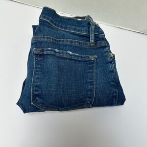 Frame Denim Le Skinny de Jeanne York Wash Distressed Angled Raw Hem Size 24